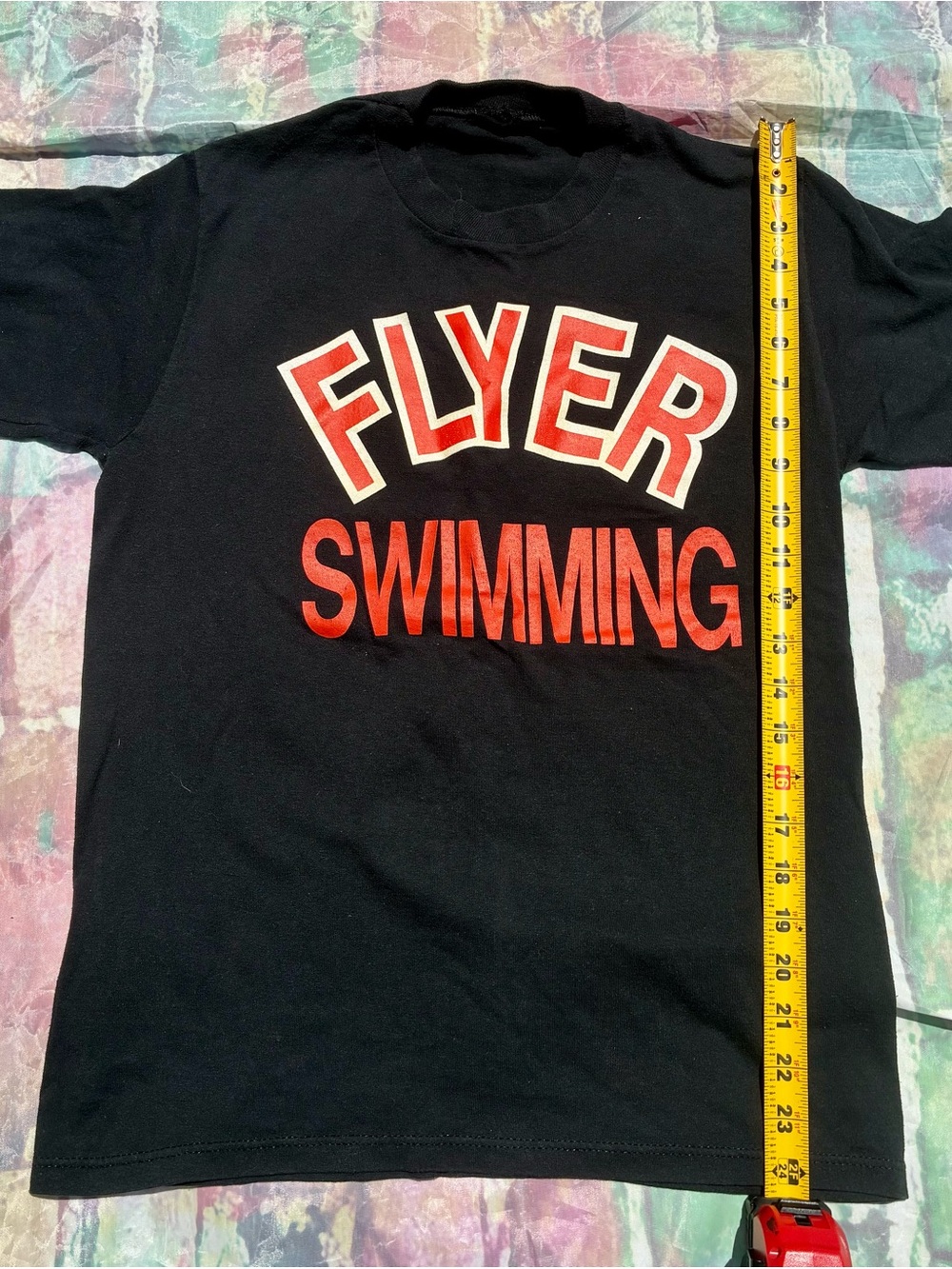 Vintage retro 90s Flyer Swimming Men's Black Graphic Tee